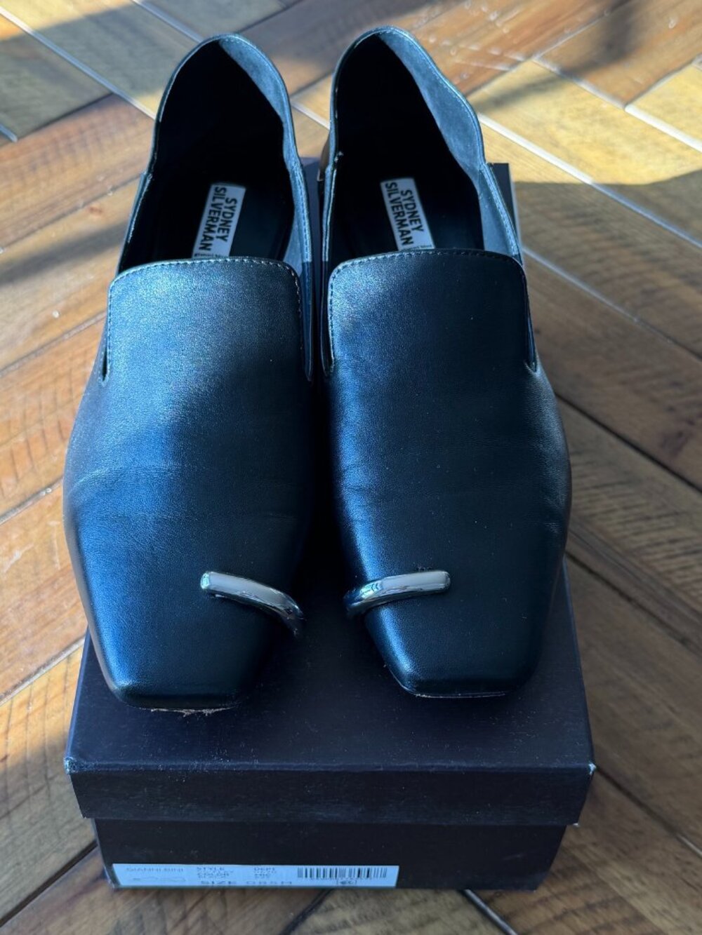 GIANNI BINI x SYDNEY SILVERMAN FLAY LEATHER PIERCED ORNAMENT LOAFERS IN SIZE 8.5
